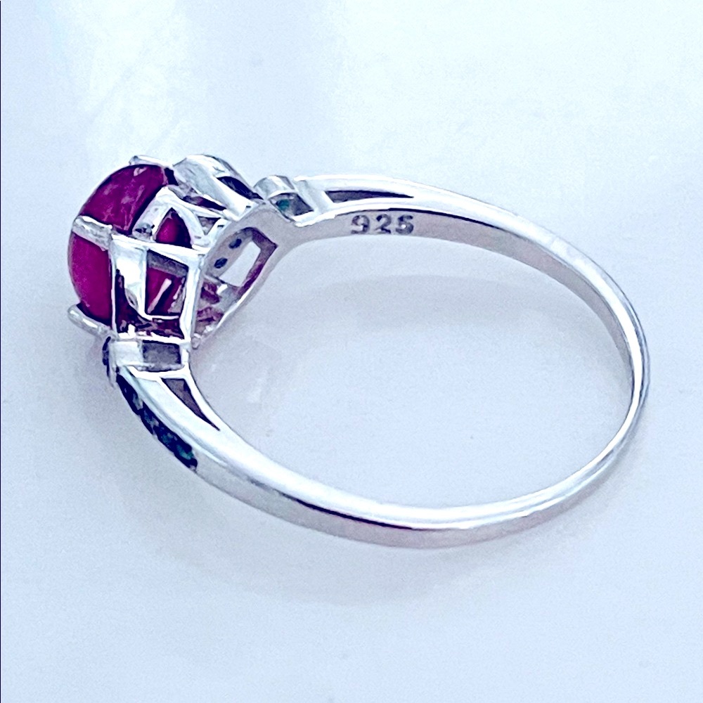 1.25ct Ruby Emerald 14KGP Ring - Picture 4 of 6